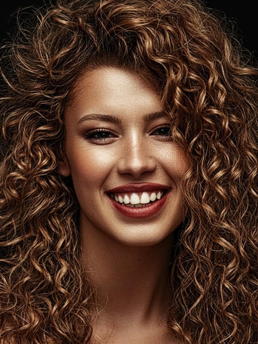 Voluminous natural curls