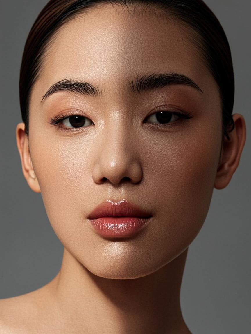 Close-up beauty portrait with dramatic lighting